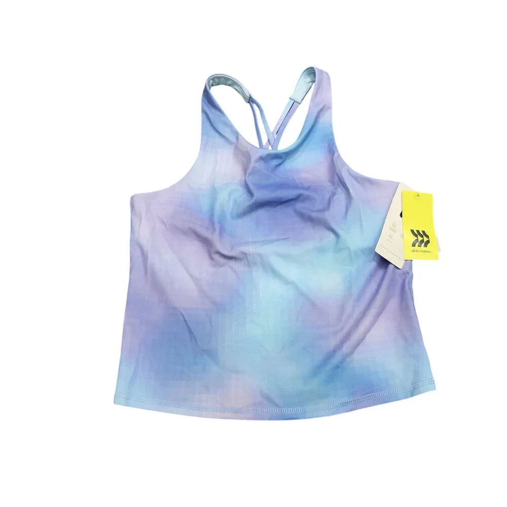 Girls Cropped Tank Top - All in Motion Sky Blue Size X-Large 14